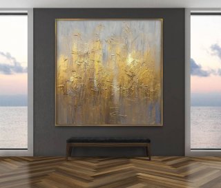 Oversized Handmade Original Leaf Abstract Canvas Artwork for Hallway WJL99 Oversized Handmade Original Leaf Abstract Canvas Artwork for Hallway WJL99