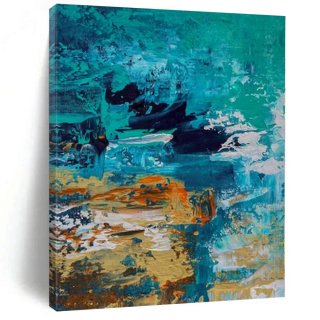 Bedrooms Original Hand-painted Substantial Seascape Teal Abstract OB38Z