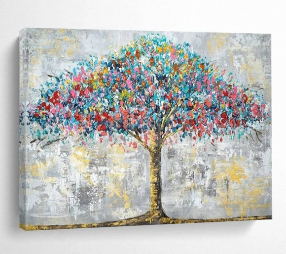 Tree Original Hand-painted Cozy Grey Abstract Wall Art H3NDY Tree Original Hand-painted Cozy Grey Abstract Wall Art H3NDY