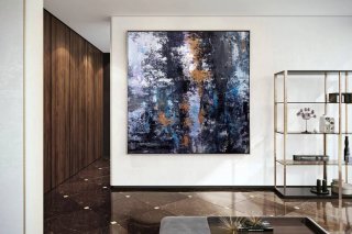 Painting Handmade Gold Black Bedroom Abstract Canvas Artwork EW3RD Painting Handmade Gold Black Bedroom Abstract Canvas Artwork EW3RD