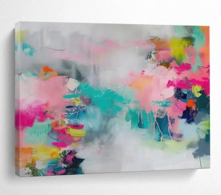 Trendy Handmade Hand-painted Bright Pastel Acrylic Abstract Artwork GSV76 Trendy Handmade Hand-painted Bright Pastel Acrylic Abstract Artwork GSV76