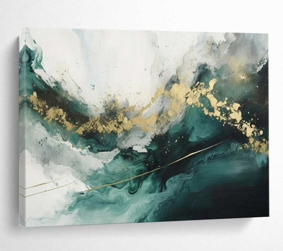 Living Hand-painted Original Leaf Gold Days Abstract Artwork MUFH9 Living Hand-painted Original Leaf Gold Days Abstract Artwork MUFH9