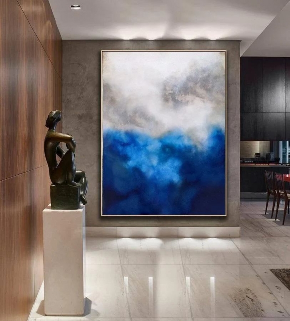 Blue Handmade Painting Bedroom Paintings Abstract Canvas Artwork F8GFO Blue Handmade Painting Bedroom Paintings Abstract Canvas Artwork F8GFO
