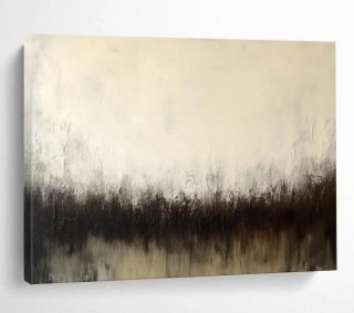 Black Hand-painted Minimal Abstract Wall Art JQI06 Black Hand-painted Minimal Abstract Wall Art JQI06