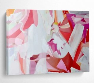 Bedroom Handmade Original White Abstract Pink Abstract Artwork RV7FJ