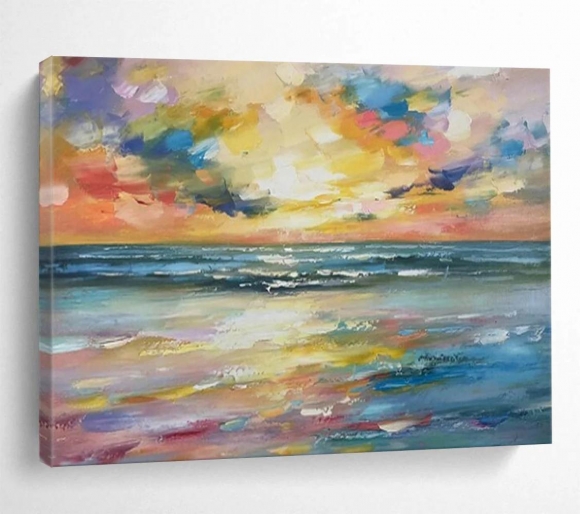 Beach Original Relaxing Sunset Abstract Canvas Artwork 2N5J4 Beach Original Relaxing Sunset Abstract Canvas Artwork 2N5J4