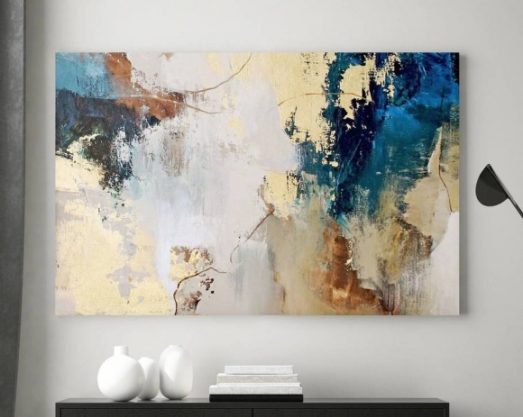 Brown Original Handmade Leaf Contemporary Abstract Canvas Wall Art N7W2S Brown Original Handmade Leaf Contemporary Abstract Canvas Wall Art N7W2S