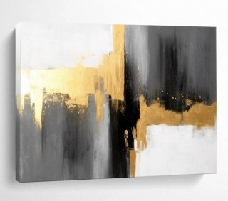 Leaf Original Black Contemporary Abstract Artwork 6332Y