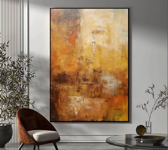 Room Handmade Brown Leaf Abstract Canvas Artwork 2SMMJ Room Handmade Brown Leaf Abstract Canvas Artwork 2SMMJ