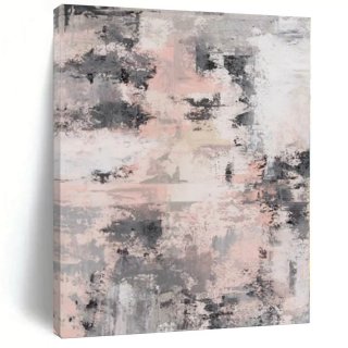 Pink Hand-painted Calm Fusion Grey Abstract Canvas Artwork 8IT20 Pink Hand-painted Calm Fusion Grey Abstract Canvas Artwork 8IT20
