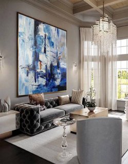 Bedroom Original White Abstract Blue Abstract Canvas Wall Art J9YM3 Bedroom Original White Abstract Blue Abstract Canvas Wall Art J9YM3