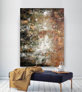 Brown Hand-painted Original Office Bedroom White Abstract Canvas TR897 Brown Hand-painted Original Office Bedroom White Abstract Canvas TR897