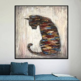 Contemporary Hand-painted White Animal Abstract Canvas Artwork R7H3Q Contemporary Hand-painted White Animal Abstract Canvas Artwork R7H3Q