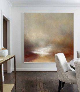 Brown Original Painting Sunrise Landscape Abstract Canvas Wall Art 87SU8 Brown Original Painting Sunrise Landscape Abstract Canvas Wall Art 87SU8