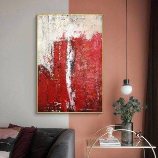 Abstract Handmade Original Made Painting Red Abstract Canvas Wall Art DQAO4 Abstract Handmade Original Made Painting Red Abstract Canvas Wall Art DQAO4