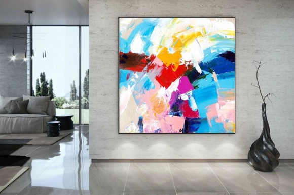 Yellow Handmade Abstract Blue Contemporary Abstract Canvas Wall Art G83Y4 Yellow Handmade Abstract Blue Contemporary Abstract Canvas Wall Art G83Y4