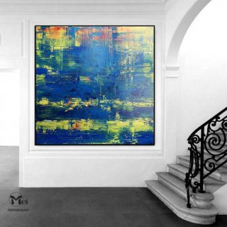 Seascape Hand-painted Blue Days Abstract Canvas Wall Art H8CUI Seascape Hand-painted Blue Days Abstract Canvas Wall Art H8CUI