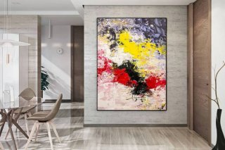 Pink Hand-painted Days Knife Abstract Canvas Wall Art J94TO Pink Hand-painted Days Knife Abstract Canvas Wall Art J94TO