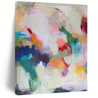 White Handmade Custom Entryway Dining Abstract Canvas Artwork 5YPJQ