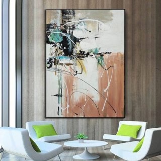 Painting Handmade Original Living Room Office Abstract Canvas Artwork RF04T