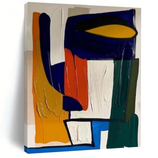 Vintage Hand-painted Original Contemporary Inspired White Artwork L6G8R