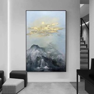 Sky Hand-painted Original White Black Abstract Canvas Wall Art LRVG8 Sky Hand-painted Original White Black Abstract Canvas Wall Art LRVG8