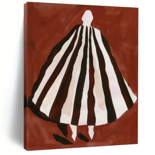 Red Handmade Figure Dramatic Abstract Artwork W15FL