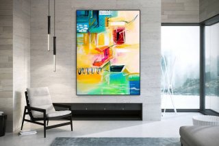 Hallway Original White Room Contemporary Abstract Canvas Artwork PAC82