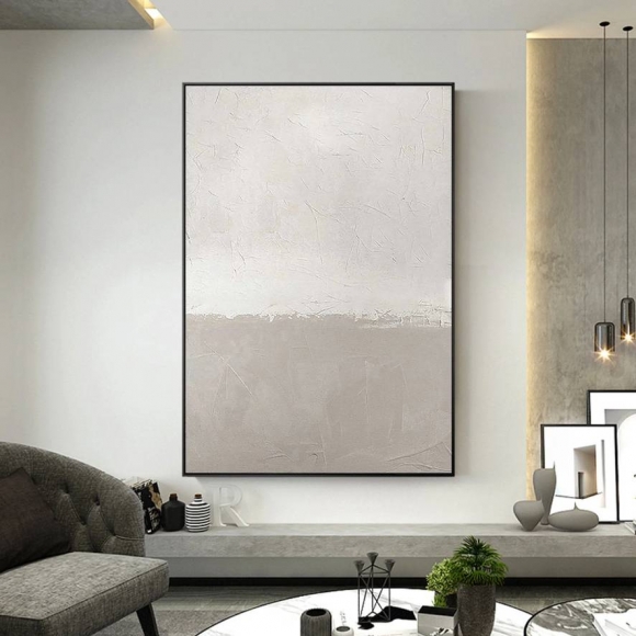 Geometric Original Handmade Room Neutral About Abstract Canvas Artwork 3LLF2
