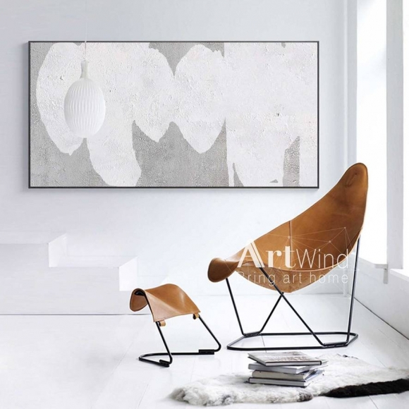Canvas Handmade Original Minimalism Gray White Abstract Canvas Artwork 5CIA2 Canvas Handmade Original Minimalism Gray White Abstract Canvas Artwork 5CIA2