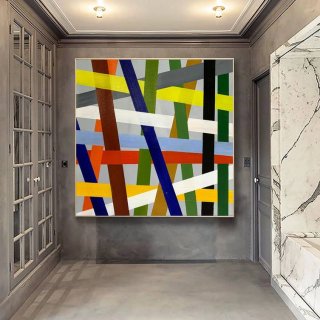 Colorful Handmade Original You Oversized White Abstract Canvas Artwork 6HMYS