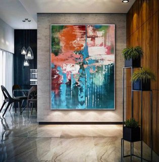 Modern Handmade Original Orange Huge Abstract Canvas Artwork KNE9R Modern Handmade Original Orange Huge Abstract Canvas Artwork KNE9R