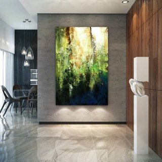 Green Original Contemporary Abstract Canvas Artwork 8D8CS Green Original Contemporary Abstract Canvas Artwork 8D8CS