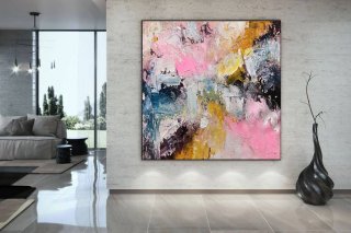 Blue Hand-painted Texture Painting Brown Abstract Canvas Artwork AEJ53 Blue Hand-painted Texture Painting Brown Abstract Canvas Artwork AEJ53
