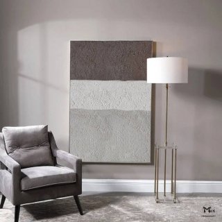Brown Hand-painted Painting Grey Beige Abstract Canvas Wall Art 1S2MD Brown Hand-painted Painting Grey Beige Abstract Canvas Wall Art 1S2MD