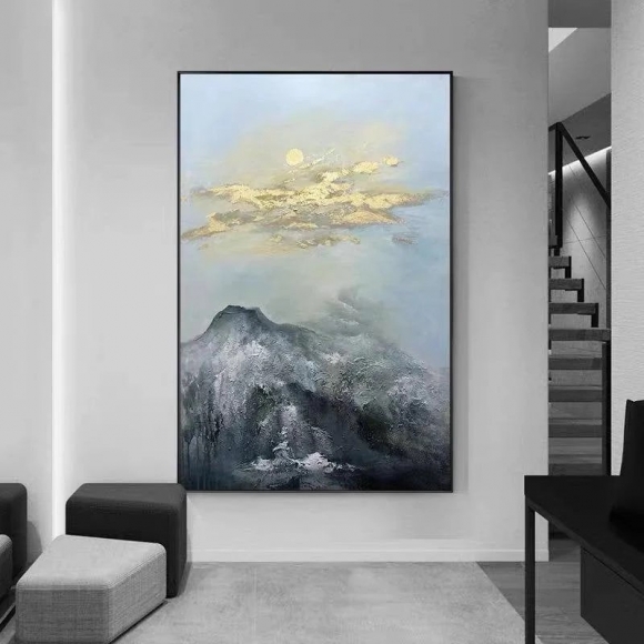 Sky Original Leaf Black Gold Abstract Canvas Wall Art PK3UT Sky Original Leaf Black Gold Abstract Canvas Wall Art PK3UT
