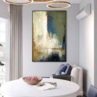 Abstract Handmade Painting Green Acrylic Abstract Canvas Wall Art 2VOSJ Abstract Handmade Painting Green Acrylic Abstract Canvas Wall Art 2VOSJ