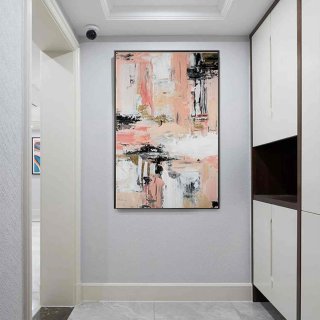 Abstract Handmade Pink Brown Painting Abstract Canvas Artwork I5C9K Abstract Handmade Pink Brown Painting Abstract Canvas Artwork I5C9K