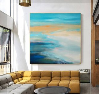 Coastal Hand-painted Seaside You Abstract Canvas Wall Art 7Z8DJ Coastal Hand-painted Seaside You Abstract Canvas Wall Art 7Z8DJ