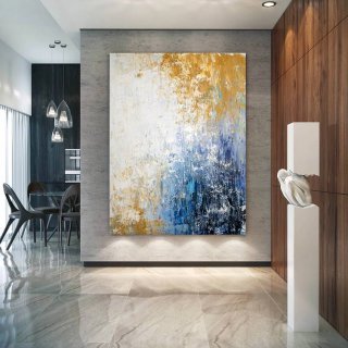 Painting Original Handmade Blue Knife Oil Abstract Canvas Artwork O60KU Painting Original Handmade Blue Knife Oil Abstract Canvas Artwork O60KU