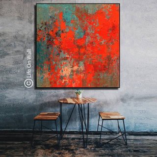 Red Hand-painted Brown Canvas Painting Abstract Canvas Wall Art RW7AW Red Hand-painted Brown Canvas Painting Abstract Canvas Wall Art RW7AW