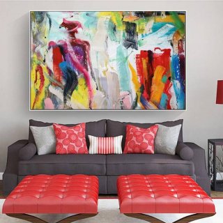 White Original Abstract Red Modern Abstract Canvas Artwork E1N0C White Original Abstract Red Modern Abstract Canvas Artwork E1N0C