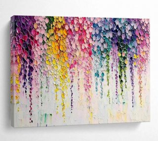 Huge Hand-painted White Focal Point Abstract Canvas Wall Art 0C8S9 Huge Hand-painted White Focal Point Abstract Canvas Wall Art 0C8S9