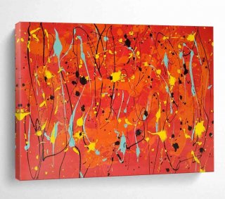 Red Original Drip Energetic Acrylic Abstract Canvas Wall Art 73D71 Red Original Drip Energetic Acrylic Abstract Canvas Wall Art 73D71