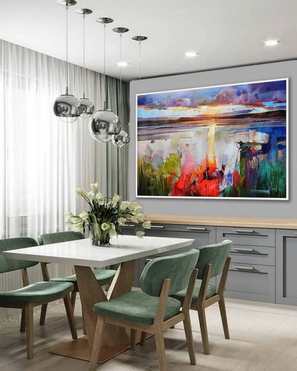 White Hand-painted Handmade Seascape Abstract Canvas Artwork KGZ8X White Hand-painted Handmade Seascape Abstract Canvas Artwork KGZ8X