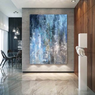 Your Original Hand-painted Contemporary White Hallway Abstract OF1IG