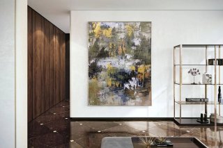 Contemporary Original White Abstract Canvas Artwork 3ZU6H