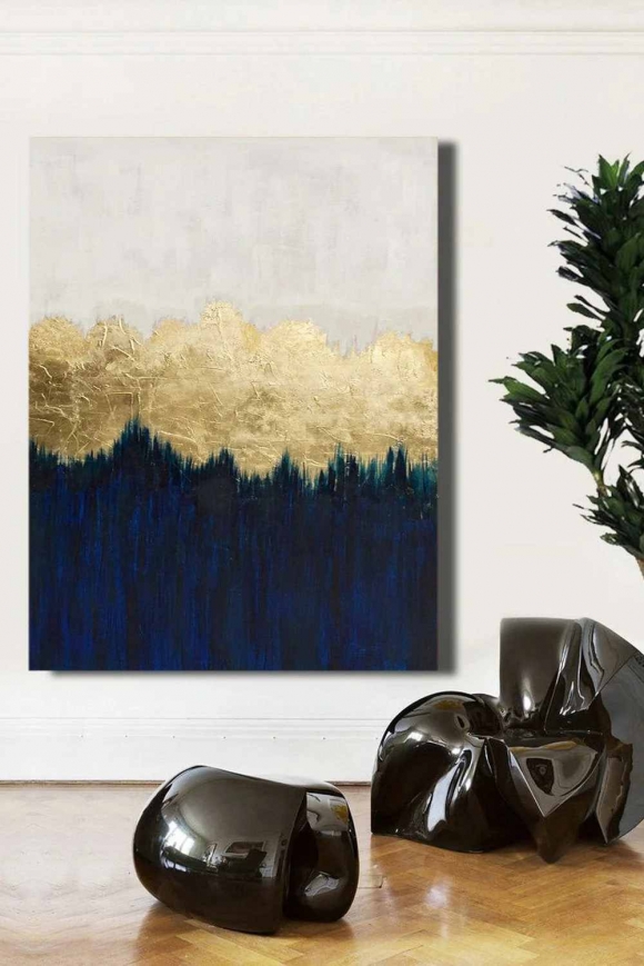 White Handmade Leaf Modern Abstract Canvas Wall Art R1WIP