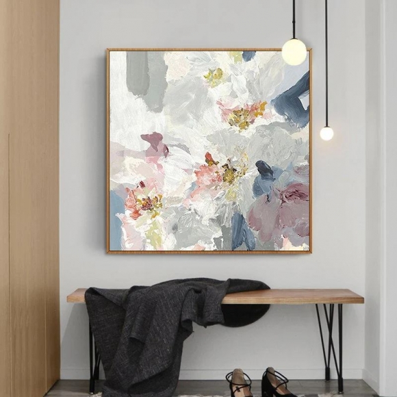 Botanical Hand-painted Flower Abstract Canvas Artwork V4RNH