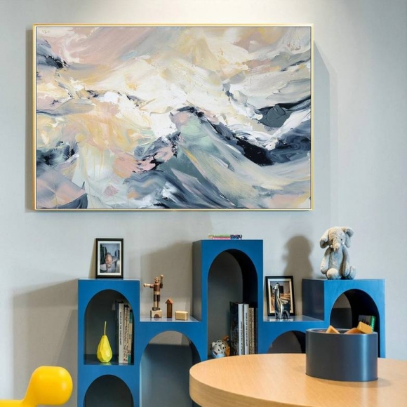 White Handmade Mountain Contemporary Abstract Canvas Artwork GHXN0 White Handmade Mountain Contemporary Abstract Canvas Artwork GHXN0